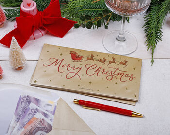 Christmas Money Envelopes With Santa On Sleigh Design For Gift Cards, Concert Tickets And Vouchers, 2 of 3
