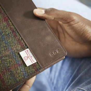 Harris Tweed Personalised Leather Notebook Journal, 9 of 12