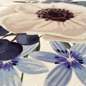 White Anemone Flower Pillow Cover With Blue, 6 of 7