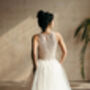 Ivory Sleeveless Beaded Bridal Top | Sparkly Wedding Crop Top For Modern Brides, thumbnail 3 of 12