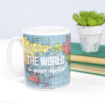 'World Is Your Oyster' World Map Mug, 3 of 5