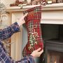 Personalised Tartan Mistletoe Christmas Stocking, thumbnail 4 of 5