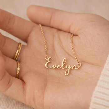 Personalised Name Necklace, Cursive Script In Gold Or Sterling Silver, 2 of 11
