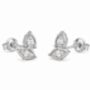 Marquise Cz Bezel Earring Studs In 18 K Gold And Silver Leaf Stud Earrings, thumbnail 7 of 9