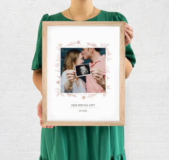 Personalised Floral Wedding Day Photo Print, 7 of 8