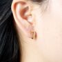 Gold Open Heart Huggie Hoops, Heart Cz Hoops, Minimalistic Hoops, thumbnail 1 of 7