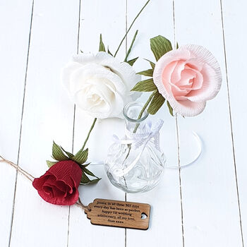 Paper Rose First Anniversary Vase Tag Option, 2 of 3