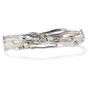 Fluid Green Amethyst And Pearl Silver Bangle, thumbnail 3 of 6