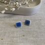 Blue Square Ceramic Earrings, thumbnail 6 of 8