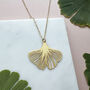 Minimal Gingko Leaf Necklace Gold And Silver Plated, thumbnail 1 of 5