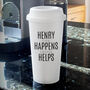 Personalised Reusable Double Walled Travel Mug Cup, thumbnail 4 of 5