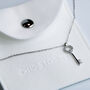 Sterling Silver Sparkly Key Pendant Necklace, thumbnail 5 of 5