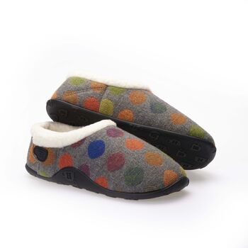 Amber Grey Spotty Women's Slippers Indoor/Garden Shoes, 2 of 6