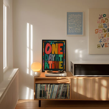 One Day At A Time Print, Motivational Wall Art, Typography Print, 7 of 10