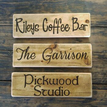 Hand Engraved Personalised Vintage Wood Signs, 4 of 12