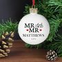 'Mr And Mrs' Personalised Bauble, thumbnail 4 of 4