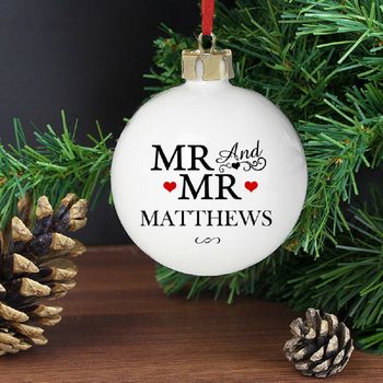 'Mr And Mrs' Personalised Bauble, 4 of 4