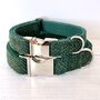 Forest Green Harris Tweed Dog Collar, thumbnail 2 of 4