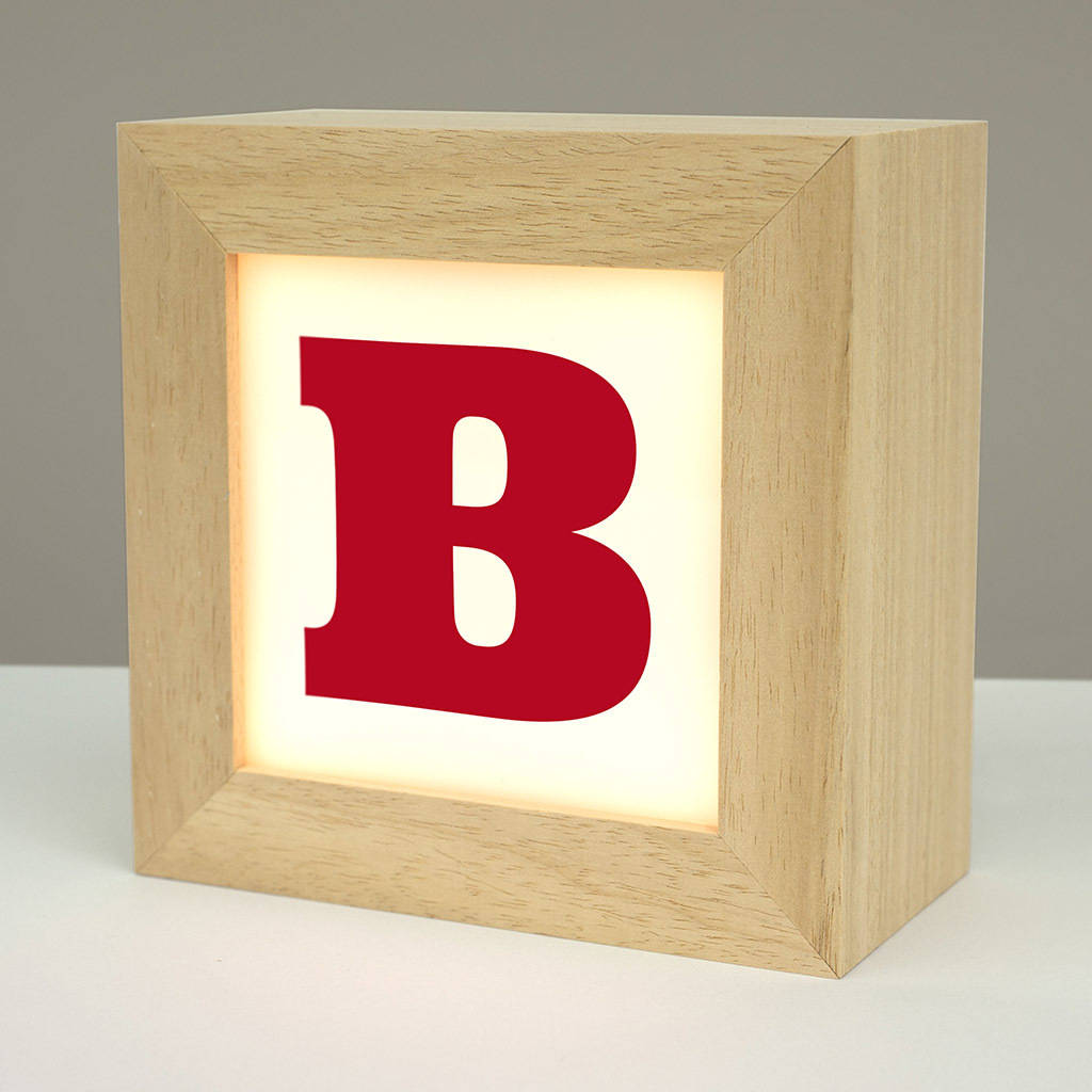 personalised solid wood alphabet lightbox by sgt.smith