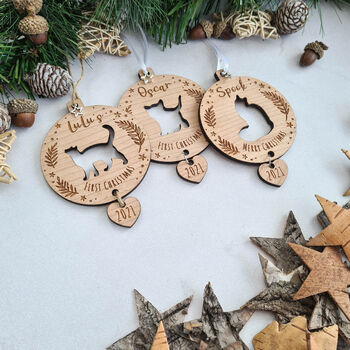 Personalised Cat Christmas Decoration – Wooden Keepsake For Pet Lovers, 3 of 3
