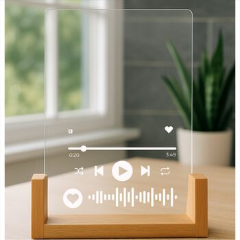 Personalised A5 Acrylic Music Song Plaque With Photo Powered By Usb, 2 of 10