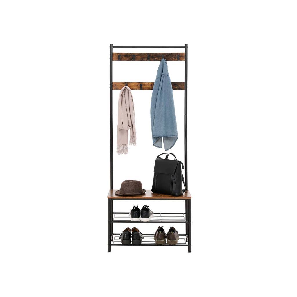 Vintage Hat Coat Rack Stand Organiser With Shoe Bench By Momentum