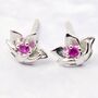 Ruby July Larkspur Sterling Silver Stud Earrings, thumbnail 1 of 5
