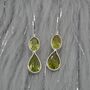 Peridot Teardrop Earrings: Silver Or Gold, thumbnail 4 of 9