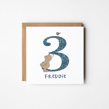 Personalised 3rd Birthday Card In Four Colour Options, 3 of 4