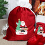 Personalised Red Santa Christmas Sack Or Stocking, thumbnail 1 of 3