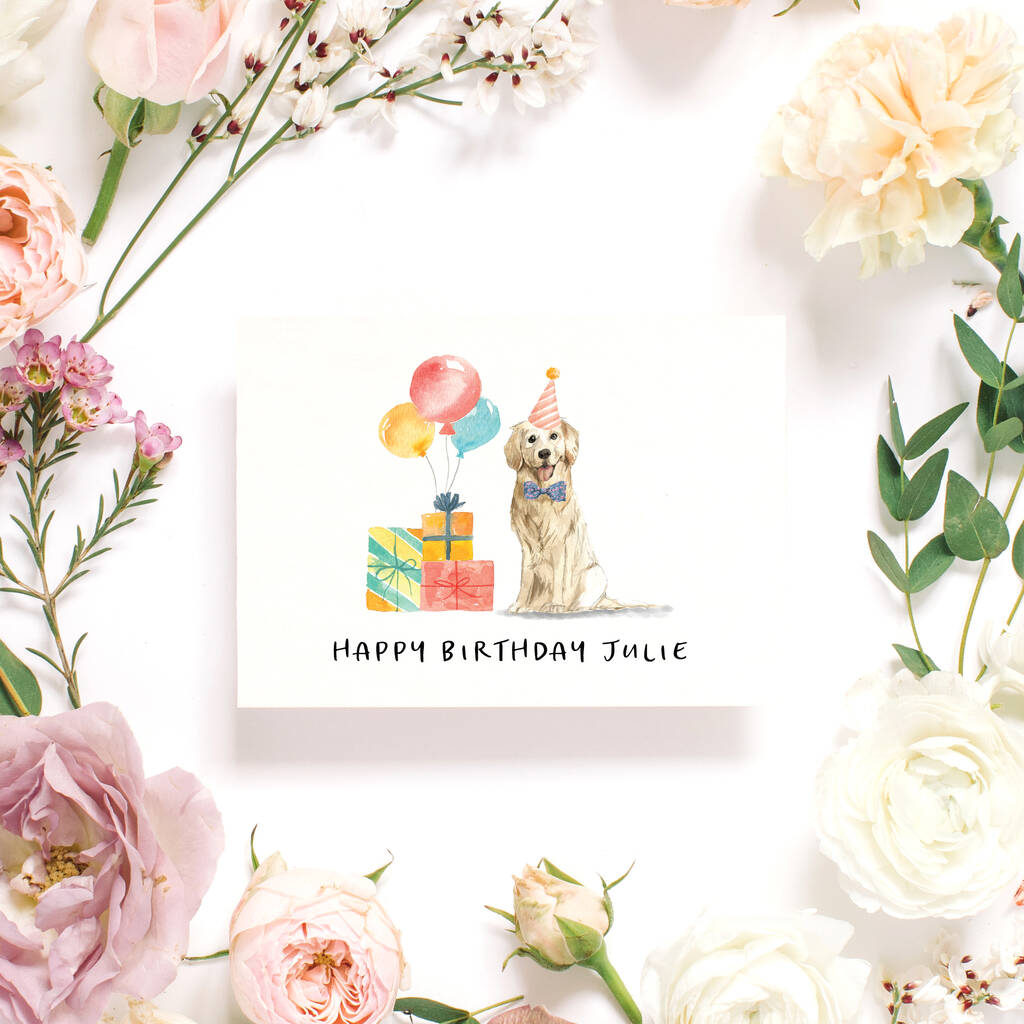 Golden Retriever Dog Birthday Card By Mitzi Prints Notonthehighstreet
