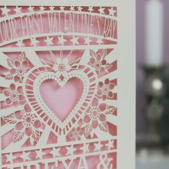Our First Valentine's Personalised Papercut Card, 3 of 11