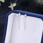 Sterling Silver Cz With Chain Ear Jacket, thumbnail 7 of 11