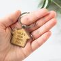 Personalised New Home Bamboo Keyring, thumbnail 1 of 3