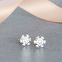 Silver Plated Snowflake Stud Earrings, thumbnail 7 of 9
