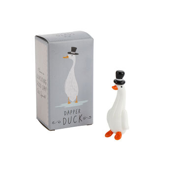 Artisan Glass Duck With Top Hat | Gift Boxed | Decoration | Collectable | Gift For Home, 2 of 5