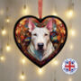 English Bull Terrier Stained Glass Effect Heart Suncatcher, thumbnail 1 of 5