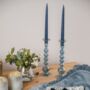 Powder Blue Glass Candle Holders Set Of Two, thumbnail 2 of 8