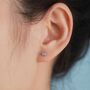 Sterling Silver Moonstone Planet Screw Back Earrings, thumbnail 6 of 11