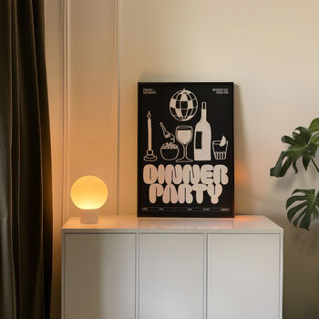 Dinner Party Print | Music Poster | Home Decor | Food | Illustration | Record | Bar | Trendy | Retro | Kitchen Dining Room | Mid Century, 8 of 8