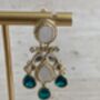 Green Gold Plated Mother Of Pearl Earrings, thumbnail 2 of 5