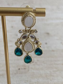 Green Gold Plated Mother Of Pearl Earrings, 2 of 5