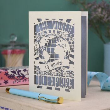 The World Is Yours To Explore Paper Cut Card, 6 of 6