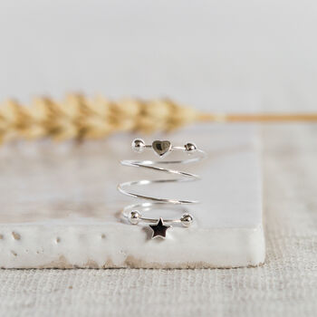 Sterling Silver Charm Stacking Ring, 2 of 7