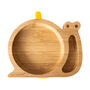 Bamboo Tableware Suction And Section Plate Snail Yellow, thumbnail 2 of 4