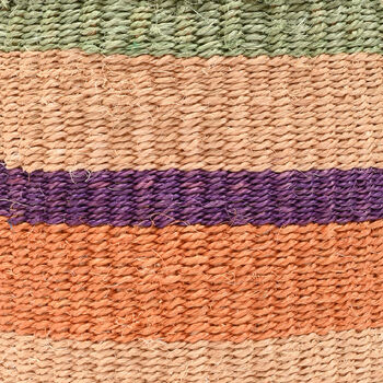 Reli: Green And Purple Stripe Woven Storage Basket, 9 of 9
