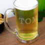 Personalised Name Etched Glass Tankard, thumbnail 5 of 9