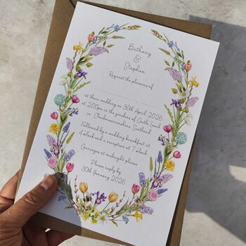 Spring Flowers Oval Invitation Suite, 6 of 12