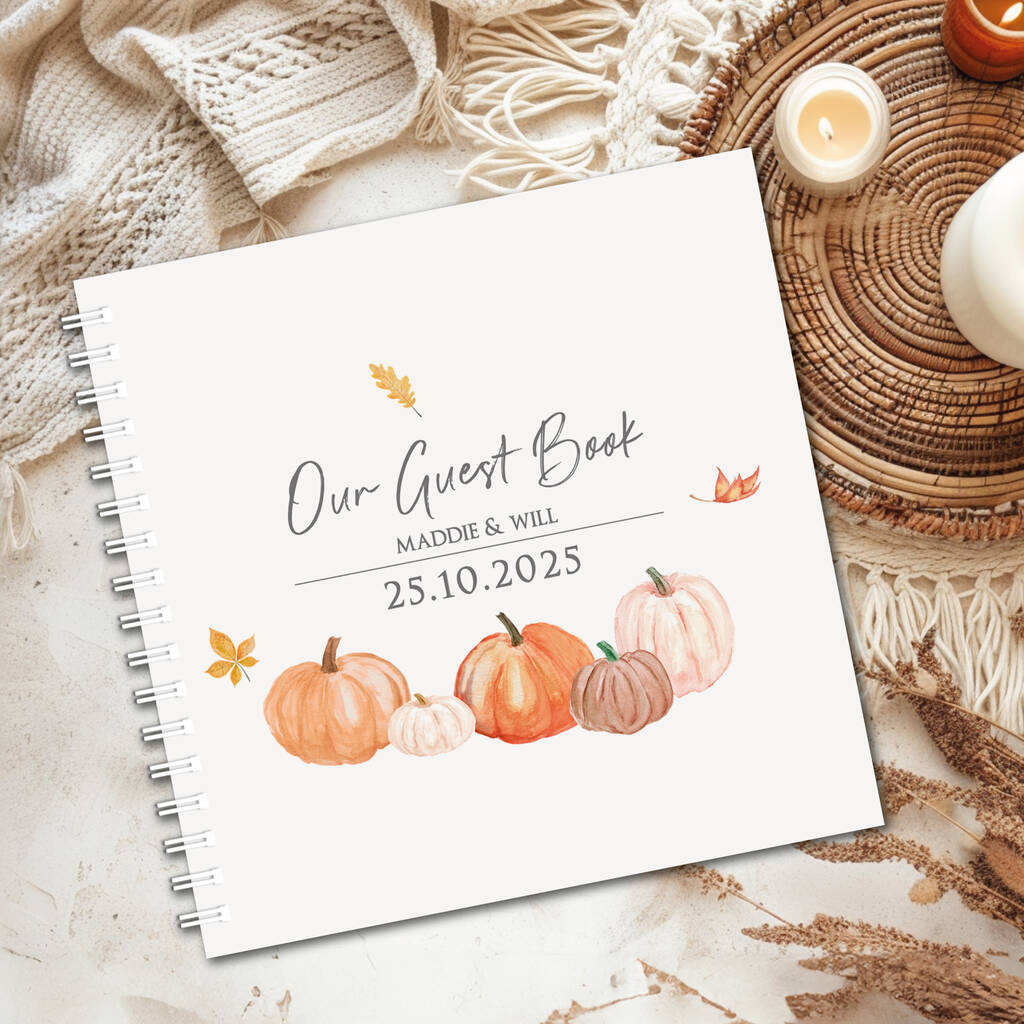 Autumn Pumpkin Wedding Guestbook, 1 of 1
