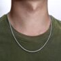 Mens 2mm Steel Silver Rope Chain Necklace For Men, thumbnail 1 of 10